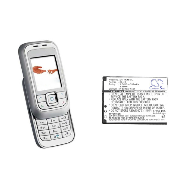Battery for Nokia BL-4B BL-4BA 1606 2505 2630 2660 2760 3606 5000 6111 7070