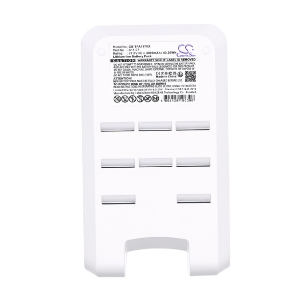 Battery for Tineco A11-07 A11 Hero EX PWRHERO Tango CS-TPA117VX 21.6V Li-ion