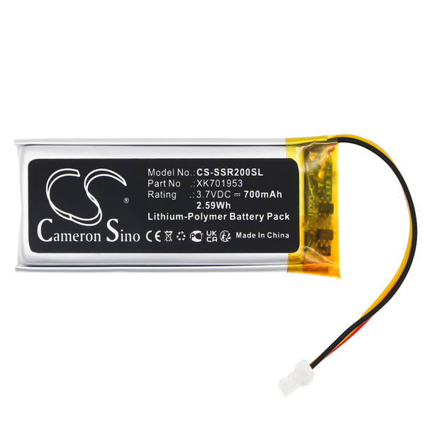 Battery for Sena XK701953 SRL2 Headset CS-SSR200SL 3.7V Li-Polymer 3 Pin Version