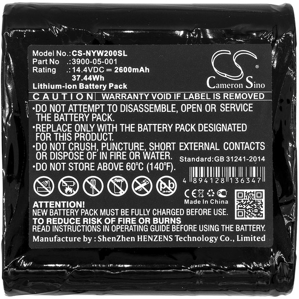 Battery for Noyes AFL 3900-05-001 W2003M M200 OTDR CS-NYW200SL 14.4V Li-ion