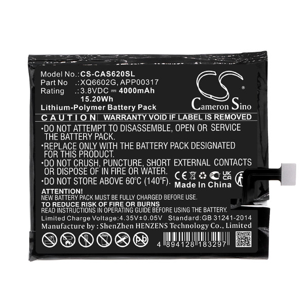 Battery for CAT XQ6602G CATERPILLAR S62 CS-CAS620SL Smartphone 3.8V Li-Polymer
