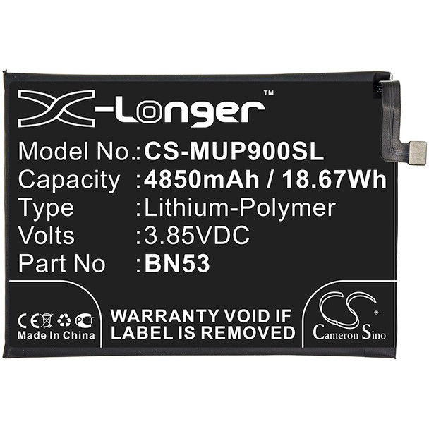 Battery for Redmi BN53 Note 9 Pro Max M2003J6B2G M2003J6B1I M2101K6G CS-MUP900SL