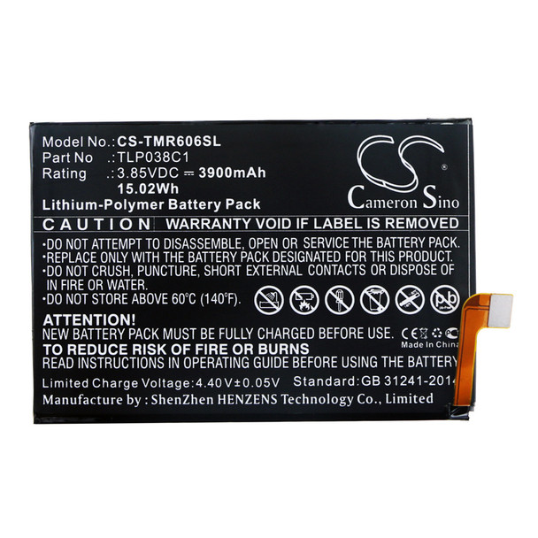 Battery for T-Mobile TLP038C1 Alcatel Revvl 2 Plus 6062Z 7 LTE OT-6062W OT-6062