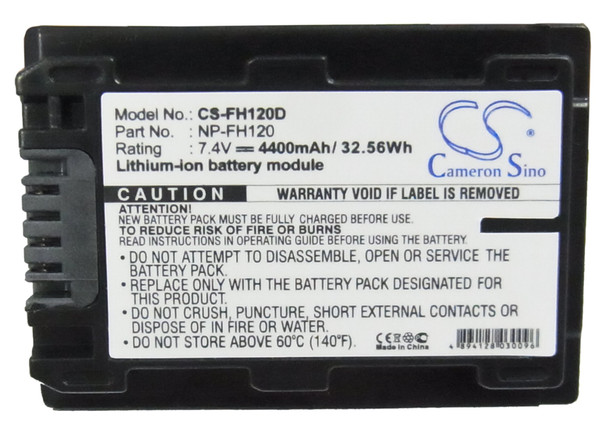 Battery for Sony NP-FH120 HDR-HC HDR-CX HDR-SR DCR-HC DCR-SR CX7 SR7 CX11 7.4V