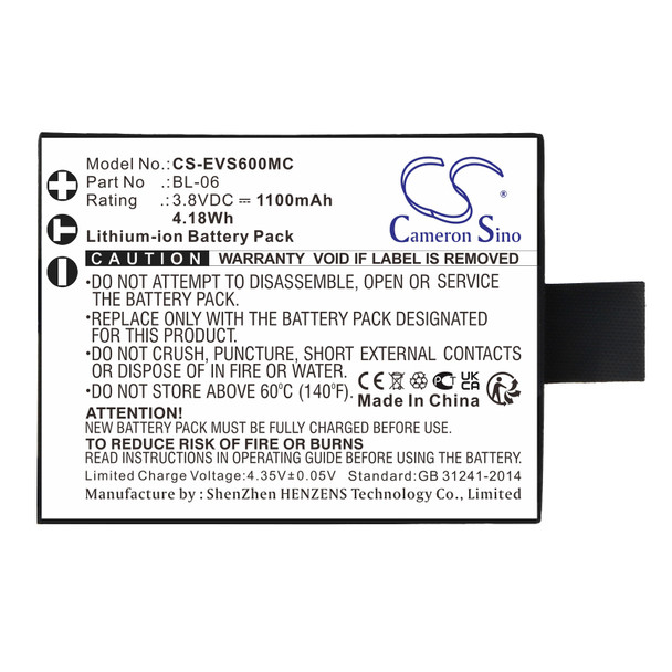 Battery for Ezviz BL-06 S5 S6 S1C S2 S3 CS-EVS600MC 3.8V Li-ion Security Camera