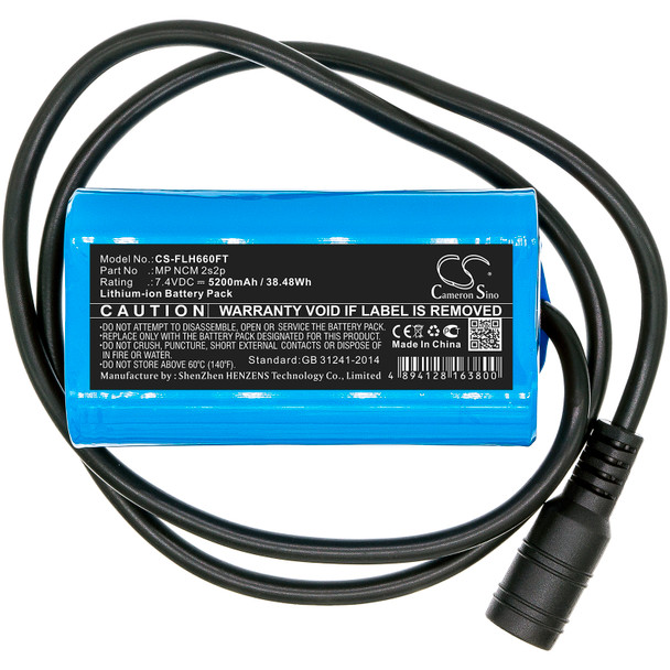 Battery for Square MP NCM 2s2p Flashlight LED light CS-FLH660FT 7.4V Li-ion