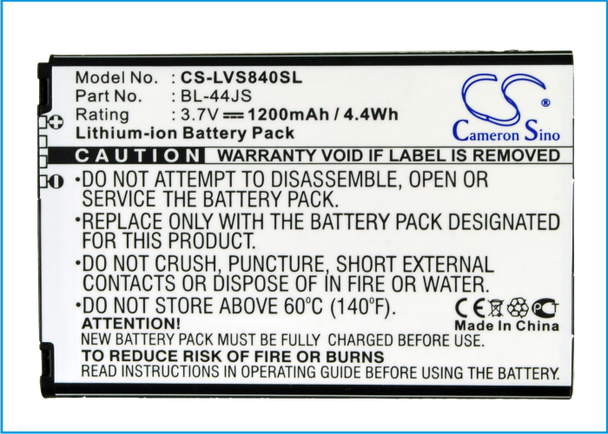 Battery for LG BL-44JS EAC61838702 BL-A5JN EAC61680101 VS840 LS840 Lucid Cayman