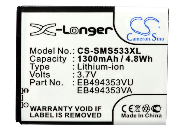 Battery for Samsung EB494353VU EB494353VA GT-S5570 Galaxy Mini GT-S5250 Wave 723