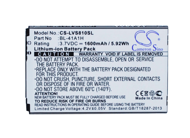 Battery for LG BL-41A1H EAC62638301 Transpyre Optimus MS395 F60 Tribute D390