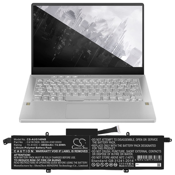 Battery for Asus C41N1908 0B200-03610000 0B200-03610100 ROG Zephyrus G14 GA401QM