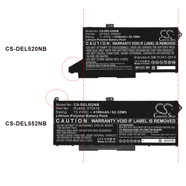 Battery for 075X16 RJ40G 4MTF7 Dell Precision 3560 Latitude 15 5420 5520 F3T9T