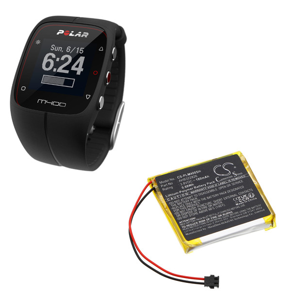 Battery for Polar AHB322826 GPS Sport Watch M400 M430 CS-PLM400SH 3.8V LiPolymer