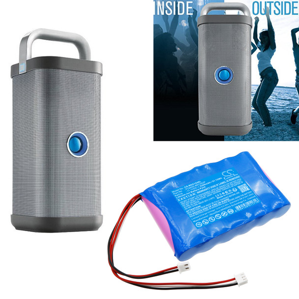 Battery for Brookstone FL6400-86C3S2P 154544 Big Blue Party X CS-BKX154SL 11.1V