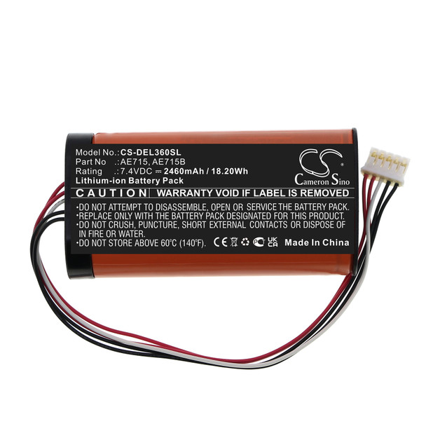 Battery for Dell AE715 AE715B Wireless 360 Speaker CS-DEL360SL 7.4V Li-ion
