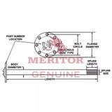 TDA 3202H9342, Drive Axle - Axle Shaft, Short