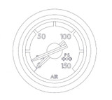 22-46427-010, Gauge - Dual Air Gauge, Chrome