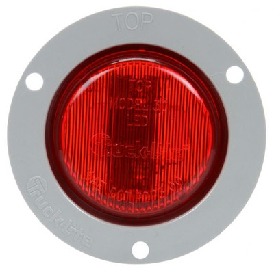 TL 30272R, 30 Series, Led, Red Round, 2 Diode, Low Profile, M/C Light, P3, Gray Flange, 12v