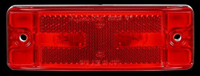 TL 29203R, 21 Series, Reflectorized, Incan., Redrectangular, 2 Bulb, Male Pin, M/C Light, Polycarbonate, 2 Screw, 12v