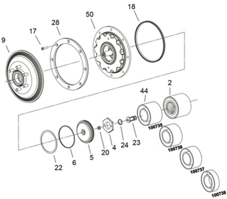 HOR/995584 - Repair Kit-Fan Clutch.100731 Brg W/ Spcr