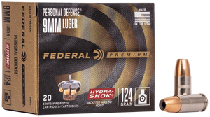 Federal Premium Personal Defense 9mmLuger 124gr Hydra-Shok