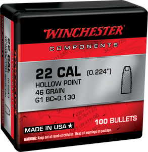 Winchester Ammo Reloading Bullets 22Hornet 46gr Hollow