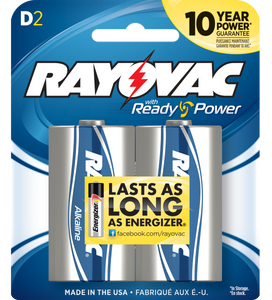 Rayovac D HIGH ENERGY Alkaline Batteries Silver/Blue