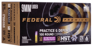 Federal Premium Practice & Defend 9mmLuger 124gr
