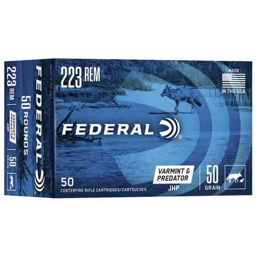 Federal American Eagle Varmint & Predator Rifle Ammunition .223 Rem 50 gr JHP 50/ct