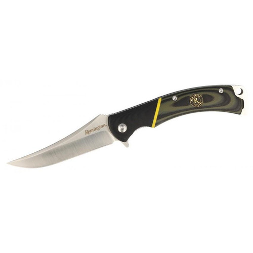 Remington Hunter Folding Knife 4" Trailing Point Blade Green - 15632