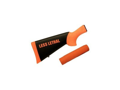 Hogue Overmolded Shotgun Stock W-Forend -12 Gauge Less Lethal Orange - 08742