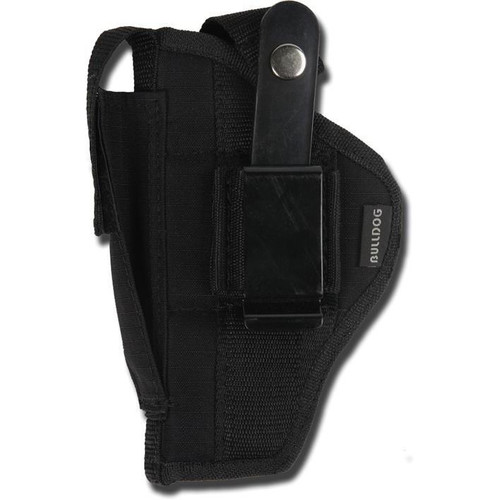 Bulldog Extreme Handgun Holster with Belt Loop and Clip for Standard Autos 6-7" Barrels Black Ambidextrous