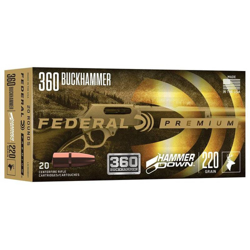 Federal Hammer Down Rifle Ammunition 360 BuckHammer 220gr SP 20/ct