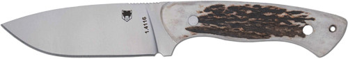 CobraTec Twin Mountain 4" Fixed Blade Geniun Stag with Sheath - CTTWMSTG4
