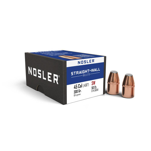 Nosler Straight Wall Power Point 458 Cal 300gr Bullets, 50 Count - 38068