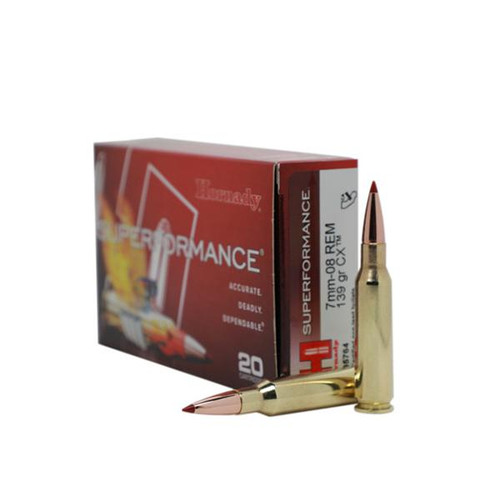 Hornady Superformance Rifle Ammunition 7mm-08 Rem 139gr CX SPF 20/ct