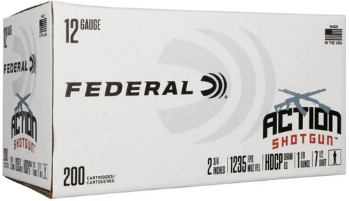 Federal Action 2-3/4 (Case) 12 Gauge Ammo 2-3/4" 1-1/8oz #7.5 200 Rounds - AS12H75