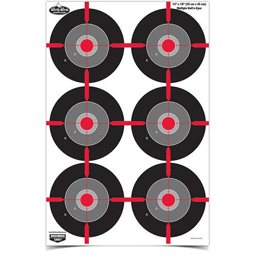 Birchwood Casey Dirty Bird 12" x 18" Multiple Bull's-Eye Target 8/ct