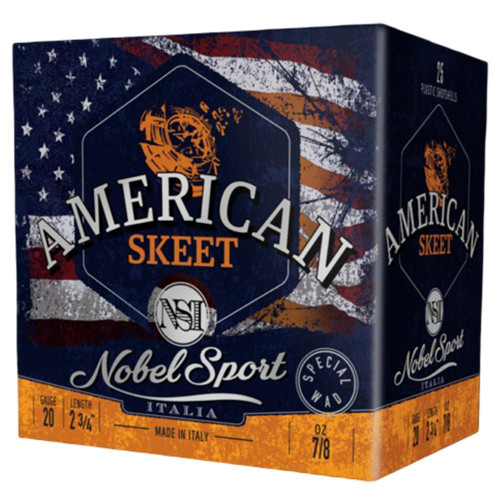 Eurosports Nobel Sport Target American Trap Shotshells 20ga 2-3/4" 7/8oz #9 25/ct