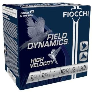Fiocchi High-Velocity Hunting Load 20 ga 2 3/4" 2 3/4 dr 1 oz #6 25/ct