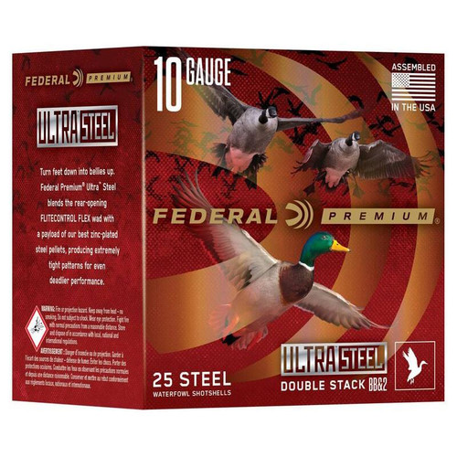 Federal Ultra Steel Shotshells 10ga 3-1/2" 1-5/8oz #1 & BBB 25/ct