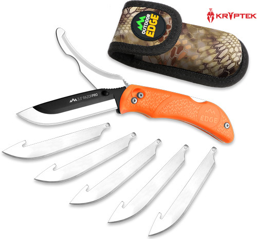 OUTDOOR EDGE RAZOR PRO 3.5" BLADE/ 3.1" GUT BLADE ORG HNDL