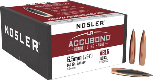 Nosler Bullets 6.5MM .264 142gr Accubond LR 100-Count