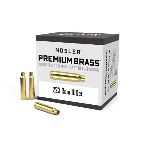 Nosler Unprimed Brass Rifle Cartridge Cases 223 Rem 100 Count - 10098