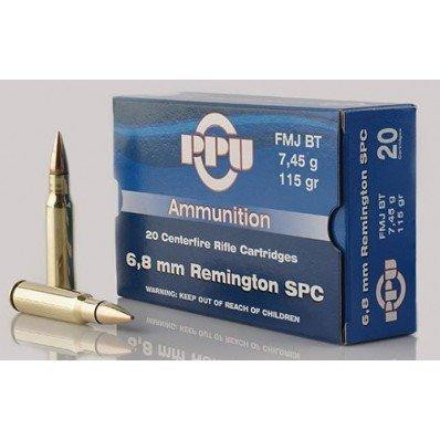 PPU Standard Rifle Ammunition 6.8mm SPC 115 gr Fmjbt 20/ct