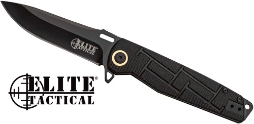 Master Cutlery MC Elite Tactical Readiness 3.5" Drop Point Fldr Black