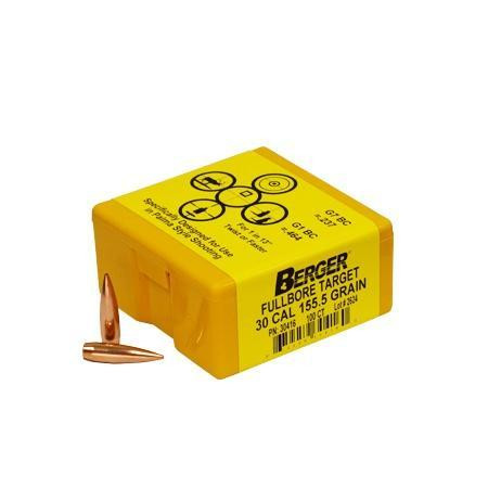Berger Match Grade Target Bullets .30 cal .308" 155 1/2 gr Fullbore Target 100/ct