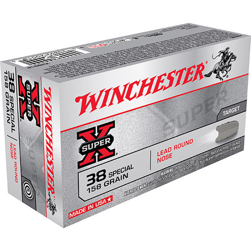 Winchester Super X Lead Nose 38 Special Ammo 158gr LRN 50 Rounds - X38S1P