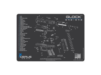 Cerus Gear Glock 42-43 Schematic Promat Charcoal Gray-Cerus Blue - HMGLK42SCHGRY