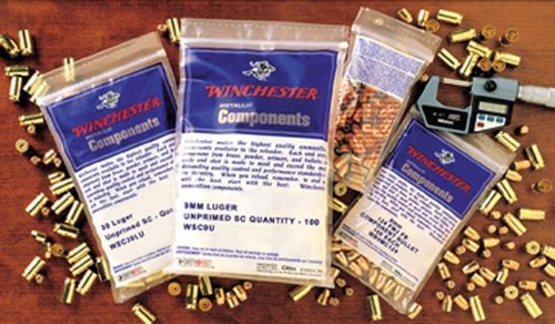 Winchester Bulk Components Unprimed Brass Handgun Cartridge Cases 100 Count 357 - WSC357MU