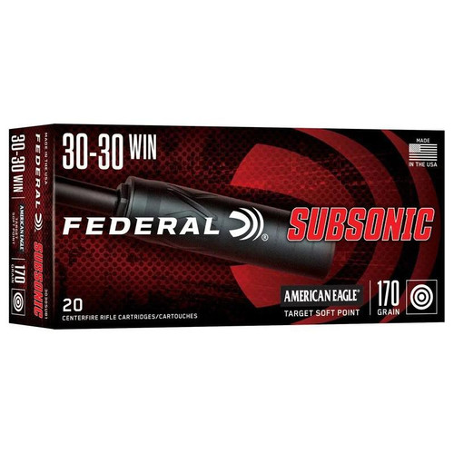 Federal Subsonic Rifle Ammunition .30-30 Win 170gr JSP 20/ct